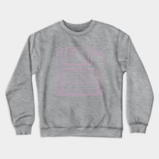 Floppy Disk (Pastel Violet Lines) Analog / Computer Crewneck Sweatshirt